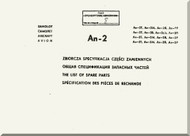 Antonov An-2   Aircraft General Specification of Spare Parts  Manual  ( Multi Language ) -