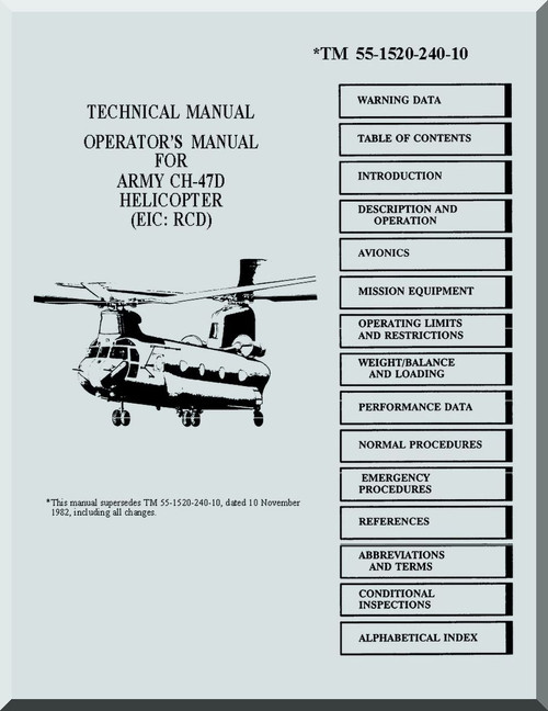 Boeing Helicopter CH-47 D Flight Manual -1992, TM 55-1520-240-10 