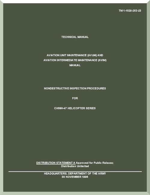 Boeing Helicopter CH / MH-47 Series Aviation and Intermediate Maintenance Manual - Non Destructive Inspection Procedure - 1997 - TM 1-1520-253-23