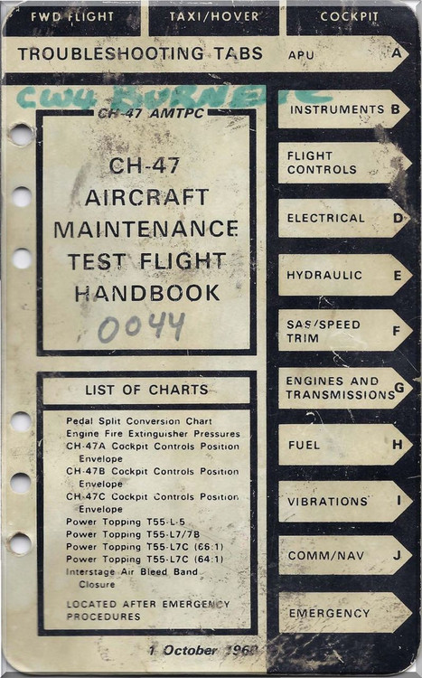 Boeing Helicopter CH-47 Maintenance Test Flight Handbook Manual - 