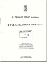 Rolls Royce Gnome  H.1400   Series  Aircraft Engine In Service Repair Manual . 1982 ( English Language ) 