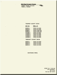      Allied-Signal / Garrett TPE331-3U  Turboprop / Turboshaft Engine  Maintenance   Manual -   ( English Language ) 