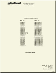      Allied-Signal / Garrett TPE331-8 , -10N  Turboprop Engine  Maintenance   Manual -   ( English Language ) 