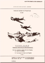 Pilatus P-3 Aircraft Operating Technical Manual - ( German Language ) - Flugzeug P3--00 -10 -30  (