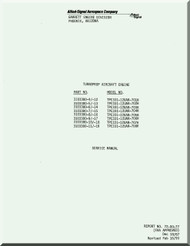 Allied-Signal / Garrett / Honeywell TPE3311-12 UAR , Turboprop  Engine Service  Manual - Report 72-00-77