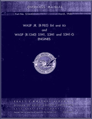 Pratt & Whitney  WASP Jr B4 , B5 WASP S3H1, S3H1 and S1H1-G ,  Aircraft Engine Overhaul  Manual