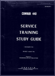 Convair 440 Aircraft Service Training Study Guide  Manual - 1956 