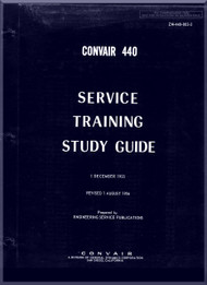 Convair 440 Aircraft Service Training Study Guide Manual - 1956