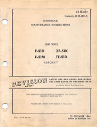 North American Aviation F-51D, F-51M, ZF-51K, TF-51D Aircraft Handbook Maintenance Instructions Manual 01-60JE-2 T.O. 1F-5D-2 - 648 pages - 1944 P-51 Mustang Aircraft Manual