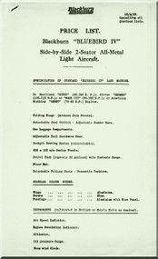   Blackburn Bluebird IV   Aircraft  Technical  Manual 