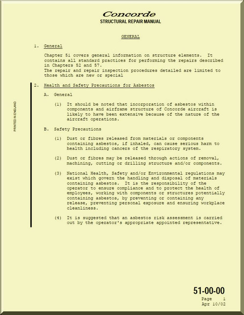 Aerospatiale / BAe / BAC  Concorde  Aircraft Structural Repair Manual  -  ( English Language )