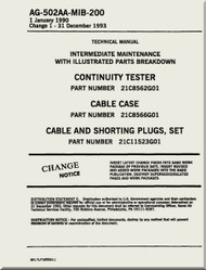 Continuity Tester Cable Case, Cable and Shorting Plugs, Sett, Intermediate Maintenance with Illustrated Part Breakdown  Manual AG-502AA-MIB-200