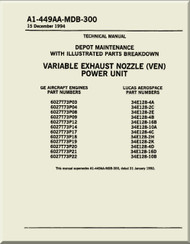 Variable Exhaust Nozzle ( VEN ) Power Unit    Depot Maintenance  with  Illustrated Parts Breakdown  Manual NAVAIR A1-449AA-MDB-300 