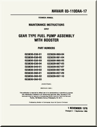 Gear Type Fuel Pump Assembly With Booster  Maintenance Instructions Depot   Manual NAVAIR 03-110DAA-17