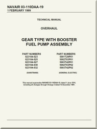 Gear Type Fuel Pump Assembly With Booster  Overhaul   Manual NAVAIR 03-110DAA-19