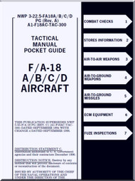 Mc Donnell Douglas F/ A -18 A / B / C / D  Aircraft  Tactical  Manual - Pocket  Guide A1-F18AC-TAC-300
