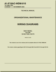 Mc Donnell Douglas F / A -18A   Aircraft  Organizational Maintenance - Wiring Diagrams Manual - A1-F18AC-WDM-010