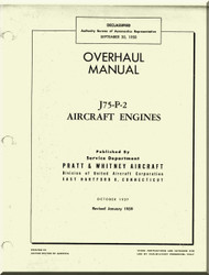 Pratt & Whitney J75-P-2  Aircraft Engine Overhaul  Manual  ( English Language ) -1959