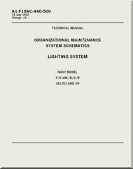 Mc Donnell Douglas F / A 18 A / B / C / D  Aircraft  Organizational  Maintenance  - System Schematics  -  Lighting  System  Manual -  A1-F18AC-440-500