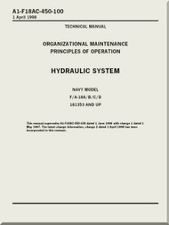 Mc Donnell Douglas F / A 18 A / B / C / D  Aircraft  Organizational  Maintenance  - Principles of Operation   - Hydraulic System   System  Manual -  A1-F18AC-450-100