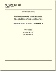 Mc Donnell Douglas F / A 18 A / B / C / D  Aircraft  Organizational  Maintenance  - Testing and Troubleshooting  - Integrated Flight Controls    Manual -  A1-F18AC-570-510