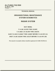 Mc Donnell Douglas F / A 18 A / B / C / D  Aircraft  Organizational  Maintenance  - System Schematics -  Radar System Manual -  A1-F18AC-742-500