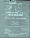 De Havilland Goblin Mk. 2 & 3 Aircraft  Engines Service and Minor  Repair Manual - 4121 B & C Vol. 2 Part 3 and 4