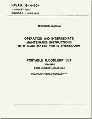 Technical Manual - Operation and Service Instructions with Illustrated Parts Breakdown - Portable Floodlight Set   -    NAVAIR 19-10-504