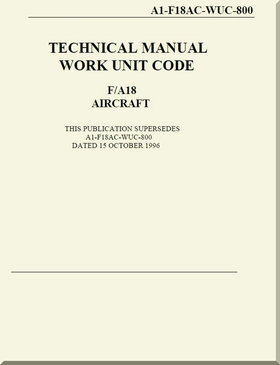 Mc Donnell Douglas F / A 18 Aircraft Technical Manual Work Unit Code