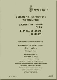 Westland Gazelle ASH Mk1  Helicopter Component  - Outside air Temperature thermometer Galtier Type  Manual - General and Technical Information A.P. 112G-0638-1