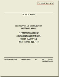 Bell Helicopter OH-58 A  Direct Support and General support  Maintenance  Manual - Electronic Equipment Configuration  OH-58A TM 11-1520-228-34