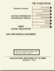 Boeing Helicopter AH-64 A Aviation intermediate Maintenance  Manual - Hellfire Missile Equipment - TM 9-1427-475-30