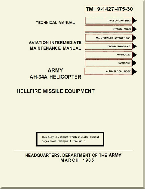 Boeing Helicopter AH-64 A Aviation intermediate Maintenance Manual - Hellfire Missile Equipment - TM 9-1427-475-30