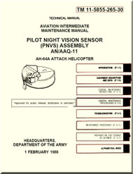 Boeing Helicopter AH-64 A Aviation intermediate Maintenance  Manual - Pilot Night Vision Sensor Assembly - TM 11-5855-265-30