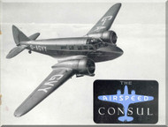 Airspeed Consul   Aircraft Airplanes Technical Brochure  Manual 