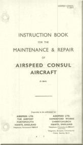 Airspeed Consul    Aircraft Airplanes Instruction Book Maintenance and Repair   Manual 