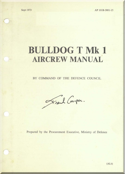 BAe / Beagle / Scottish Aviation Bulldog  T Mk.1 Aircraft Aircrew  Manual -