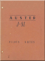 Auster J8L Aircraft Pilot's Note Manual