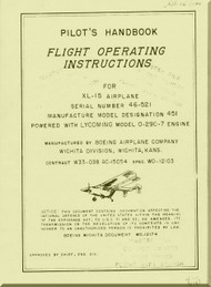 Boeing  XL-15 * Scout *  Aircraft Pilot's Handbook Flight Operating Instructions  Manual  - 