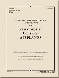 Consolidated / Stinson L-1 ,  Aircraft Erection and Maintenance Instructions Manual - 01-500A-2- 1943