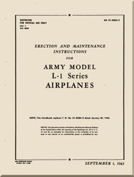 Consolidated / Stinson L-1 ,  Aircraft Erection and Maintenance Instructions Manual - 01-500A-2- 1943