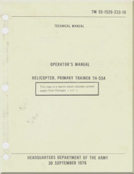  Hughes Helicopter TH-55A  Operator 's  Manual - TM 55-1520-233-10 -1976