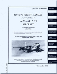 Vought A-7A and A7B  " Corsair II  "  Aircraft Flight  Manual 01-45AAA-1 - 1971