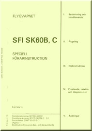SAAB 105  Aircraft Flight Manual - Flygvapnet - Speciell Forarinstruktion) for the Sk60B and Sk60C, document M7780-400201