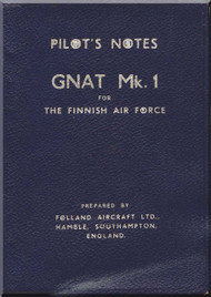 Foland Gnat  T Mk.1 Aircraft  Pilot's Notes Manual for The Finnish Air Force