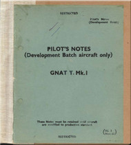 Foland Gnat  T Mk.1 Aircraft  Pilot's Notes Manual - Development Batch Aircraft Only