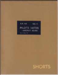 Shorts SC.1  E.R. 143 Aircraft  XC.905 Pilot's Notes Manual 