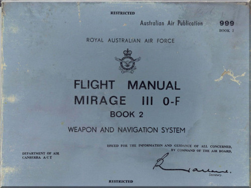 Dassault Mirage III  O-F Aircraft Flight Manual - Weapon and Navigation System - Book 2 - Text