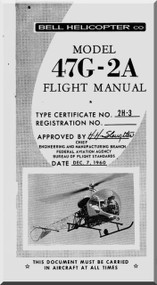 Bell Helicopter 47 G-2A Flight  Manual  - 1960