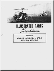 Bell Helicopter 47 G-2A , G-2A1, G-3 , G-3B, G-3B-1 Illustrated Parts Catalog  Manual  - 1977